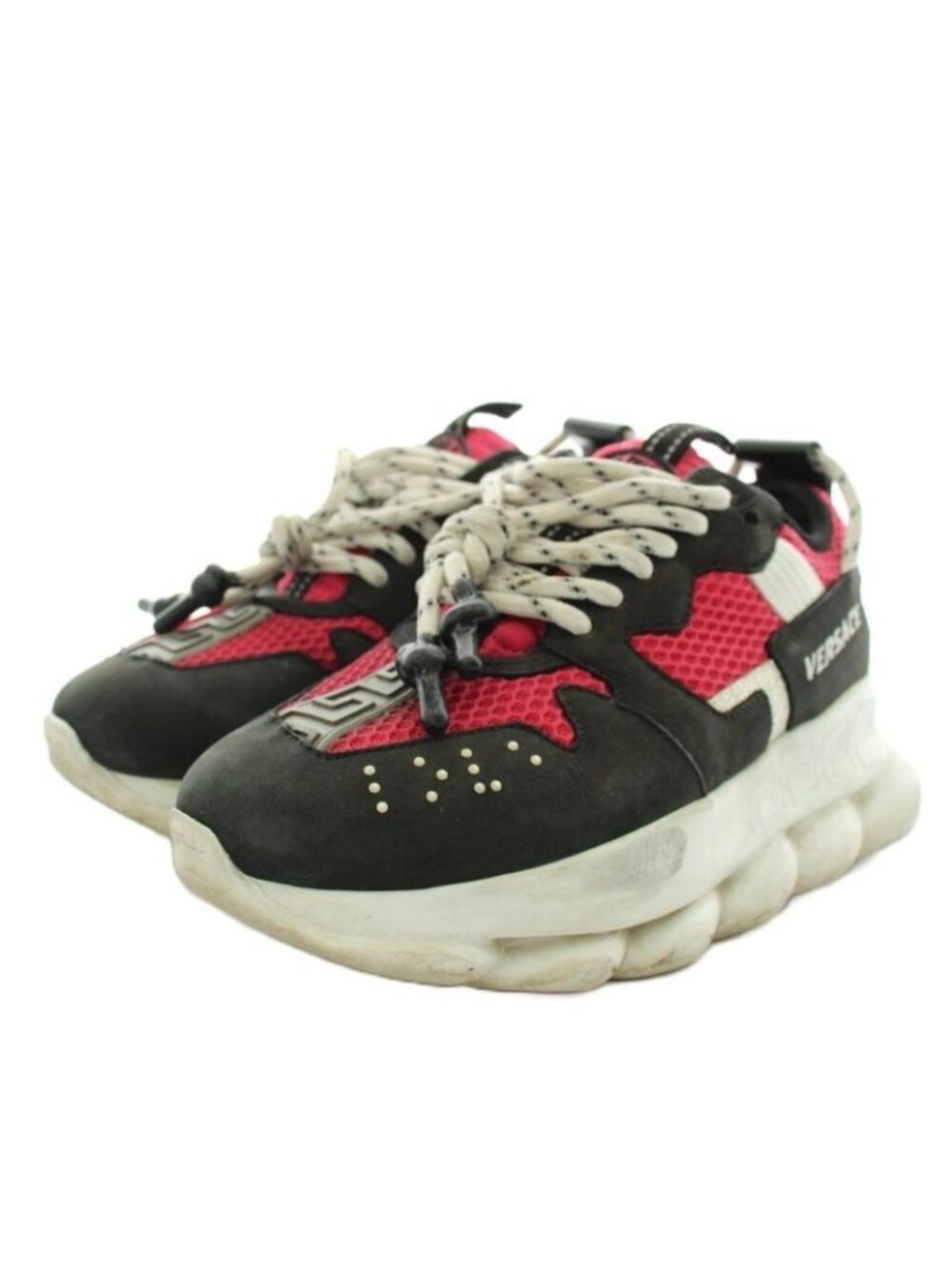 Versace Chain Reaction Sneakers Shoes Thick Sole Multicolor Pink Black White 36